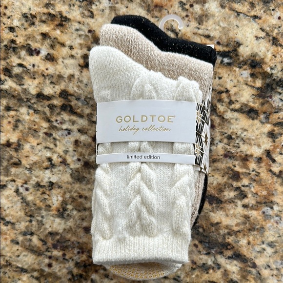 Accessories - GoldToe Holiday Collection Socks - Black, White, Tan